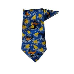 Looney Tunes Daffy Duck Rubber Ducks Cartoon Rare Vintage Necktie 100% Silk